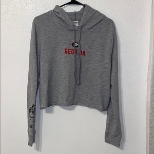 Cropped, long sleeve Georgia Bulldogs top